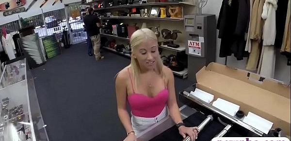  Big boobs amateur blonde stripper fucked by pawn guy